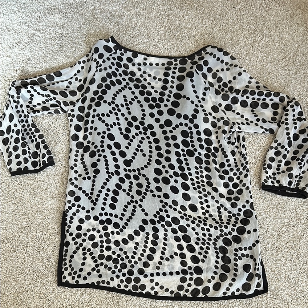 Chico's Brown and White Patterned Blouse